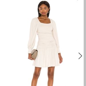 Susana Monaco Square Neck Long Sleeve Mini Dress In Blanched Almond NWT …